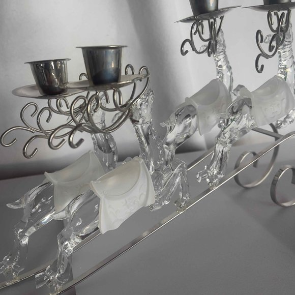 NEW - Holiday Decor - Sled and Reindeer Candle Holder - Picture 2 of 7